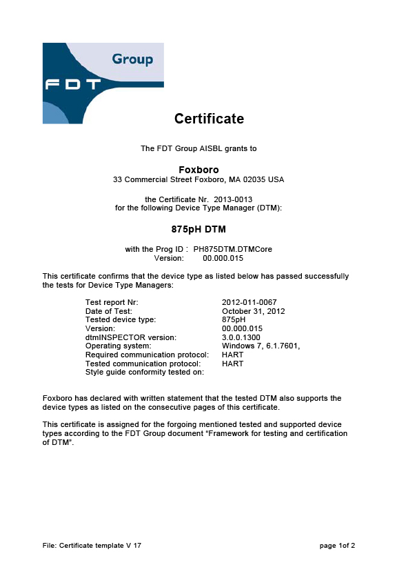 875PH DTM認証証明書 英文